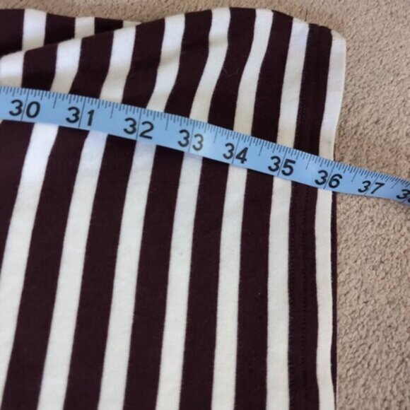 Gap Pima Cotton Nautical Striped Resort Coastal Boatneck Burgundy Dress M - Picture 6 of 8